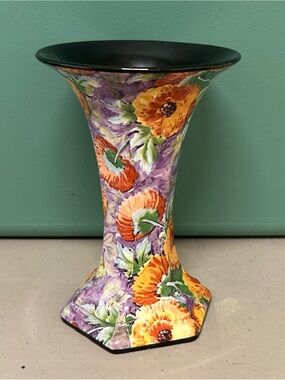 Vintage Crown Ducal Chintz Marigold Vase Art Deco 1930s